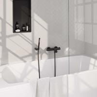Black Carving opbouw baddouche thermostaatkraan SET 03 mat zwart - thumbnail