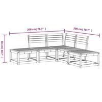 5-delige Loungeset massief grenenhout wasbruin - thumbnail