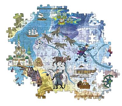 Clementoni wereldkaart puzzel disney frozen, 1000st.