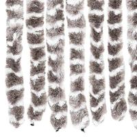 VidaXL Vliegengordijn 100x230 cm chenille taupe en wit - thumbnail