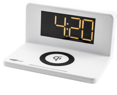 Digitale Wekker Met Draadloze Oplader - LED Nachtlamp - Alarmklok (HCG018QI-W)