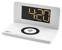 Digitale Wekker Met Draadloze Oplader - LED Nachtlamp - Alarmklok (HCG018QI-W) - thumbnail