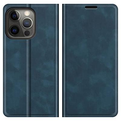 Casecentive Magnetische Leren Wallet case iPhone 13 Pro Max blauw Casecentive Magnetische Leren Wallet case iPhone 13 Pro Max blauw