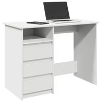 Bureau 102x50x75 cm bewerkt hout wit - thumbnail