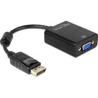 Delock 61848 DisplayPort / VGA Adapter [1x DisplayPort stekker - 1x VGA-bus] Zwart Met Ferrietkern 12 cm - thumbnail