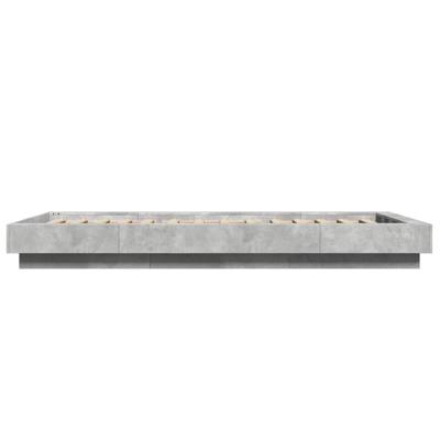 Bedframe met LED-verlichting bewerkt hout betongrijs 120x190 cm - thumbnail