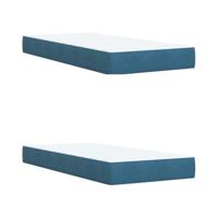 Boxspring met matras fluweel blauw 200x200 cm - thumbnail