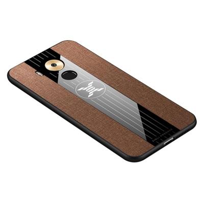 Voor Huawei mate 8 XINLI stiksels doek Textue schokbestendig TPU beschermhoes (bruin)
