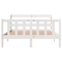 Bedframe zonder matras massief grenenhout wit 160x200 cm - thumbnail