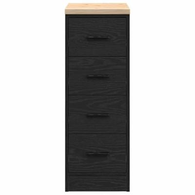 Garagekast 30x51x85 cm massief grenenhout zwart Garagekast 30x51x85 cm massief grenenhout zwart