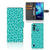 Motorola G8 Power Lite Hoesje Cracks Blue - thumbnail