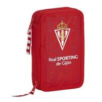 Dubbele etui Real Sporting de Gijón Rood 12.5 x 19.5 x 4 cm (28 Onderdelen) - thumbnail