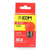 Enzo EDM LED kogellamp EDM E27 1,5W rood LED8110 - thumbnail