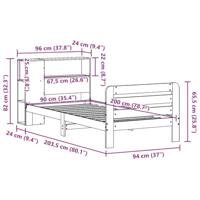 Bedframe zonder matras massief grenenhout 90x200 cm - thumbnail