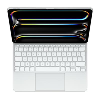 Apple iPad Magic Keyboard-hoes voor de 13 inch iPad Pro (M4), comfortabel typen, ingebouwde trackpad, rij functietoetsen, Nederlands - Wit ​​​​​​​