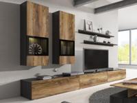 Tv-meubel set BABEL 5 deuren walnoot/grijs eik - thumbnail
