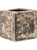 Lava Relic Rust metal Cube bloempot binnen 16x16x16 cm - thumbnail