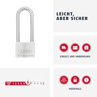 ABUS Cilinderhangslot | breedte slotlichaam 50 mm | Titalium gelijksluitend 6511 | 1 stuk - 56209 - 56209 - thumbnail