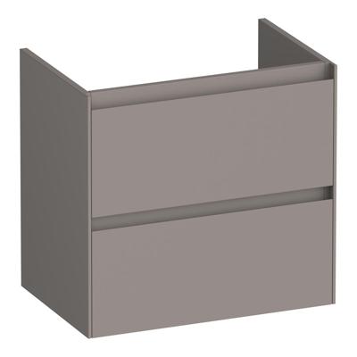 Brauer Inspire - Onderkast Ondiep - 60 cm - met 2 Softclose Lades Greeploos en 1 Sifon Uitsparing - Mat Taupe