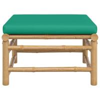 Tuinvoetenbank met kussen bamboe groen - thumbnail