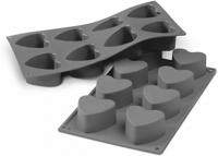 Patisse Mini Hartvormpjes 8 Vaks 29x17 cm Zwart/Siliconen - thumbnail