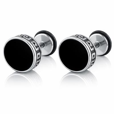 Mendes heren oorbellen Titanium Griekse Sleutel Mendes heren oorbellen Titanium Griekse Sleutel