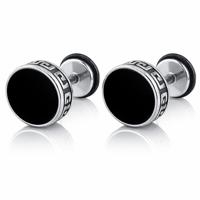 Mendes heren oorbellen Titanium Griekse Sleutel - thumbnail