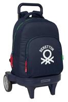 Schoolrugzak met Wielen Benetton Together Marineblauw 33 x 45 x 22 cm - thumbnail