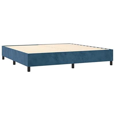 Boxspring met matras fluweel donkerblauw 200x200 cm