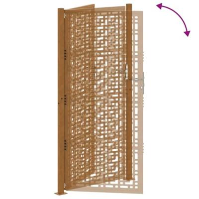 Poort met kruisontwerp 105x205 cm weervast staal Poort met kruisontwerp 105x205 cm weervast staal