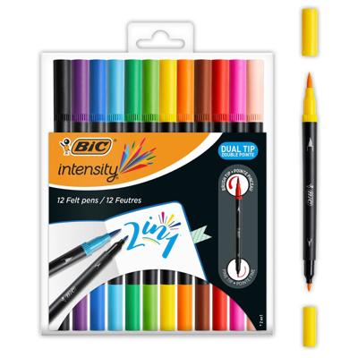 Kleurstift bic intensity dual-tip assorti