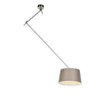 QAZQA Hanglamp staal met linnen kap taupe 35 cm - Blitz - thumbnail