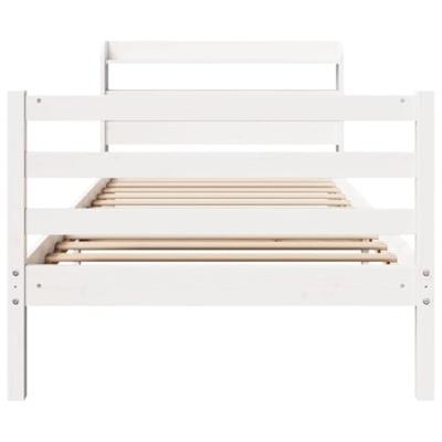 Bedframe met hoofdeinde zonder matras 90x190 cm wit