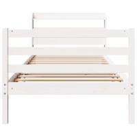 Bedframe met hoofdeinde zonder matras 90x190 cm wit - thumbnail