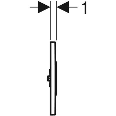 Geberit urinoirBetteiening met elektronische spoeling, netvoeding, afdekplaatje type 10, 116.025.DW.1, Kleur: zwart Geberit urinoirBetteiening met elektronische spoeling, netvoeding, afdekplaatje type 10, 116.025.DW.1, Kleur: zwart