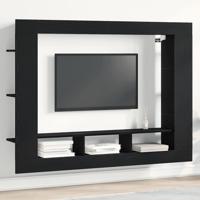 TV-kast Zwart eiken 152 x 22 x 113 cm Bewerkt hout - thumbnail