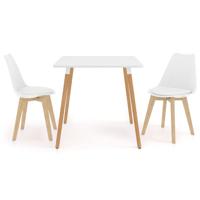 Vidaxl 3-delige Eethoek Wit - thumbnail