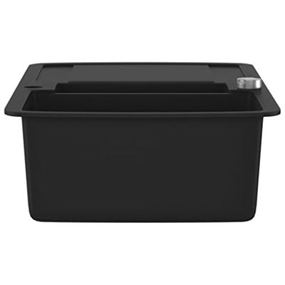 VidaXL Gootsteen dubbele bak graniet zwart