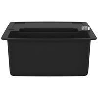 VidaXL Gootsteen dubbele bak graniet zwart - thumbnail