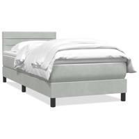 Boxspring met matras fluweel lichtgrijs 80x220 cm - thumbnail
