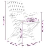 Tuinstoelen inklapbaar 8 st 55x61x90 cm massief teakhout - thumbnail
