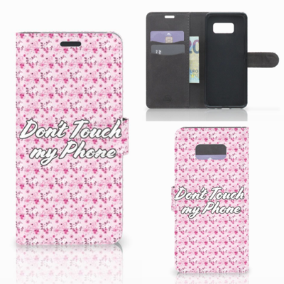 Samsung Galaxy S8 Plus Portemonnee Hoesje Flowers Pink DTMP Samsung Galaxy S8 Plus Portemonnee Hoesje Flowers Pink DTMP