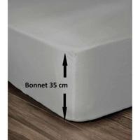 LOVELY HOME Hoeslaken 100% katoen 180x200cm - Muts 35cm - Lichtgrijs - thumbnail