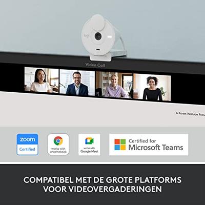 Logitech Brio 300 Full HD -webcam met vertrouwelijkheid, microruisreductie, USB -C - Broken White