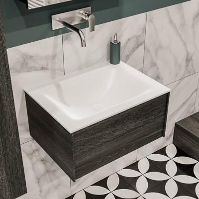 Lush onderkast 60cm in kleur ANTRACITE met 1 lade Push tot open geschikt voor gecentreerde wastafel. Compleet met solid surface wastafel cloud M35111met 0 kraangat(en) Lush onderkast 60cm in kleur ANTRACITE met 1 lade Push tot open geschikt voor gecentreerde wastafel. Compleet met solid surface wastafel cloud M35111met 0 kraangat(en)