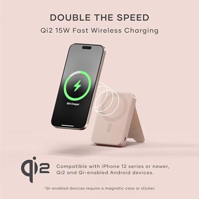 Satechi OntheGo magnetische Qi2 Powerbank met Stand (10.000mAh/20W) - Desert Rose