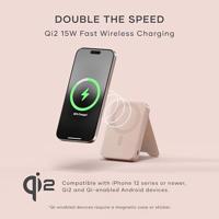 Satechi OntheGo magnetische Qi2 Powerbank met Stand (10.000mAh/20W) - Desert Rose - thumbnail