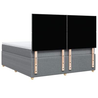 Boxspring met matras stof lichtgrijs 180x200 cm