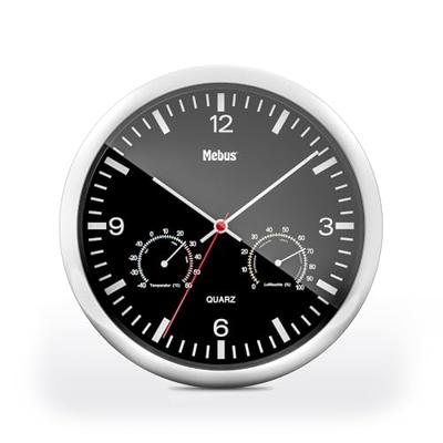 Mebus 56731 Wandklok Kwarts 25 cm x 4 cm Zilver