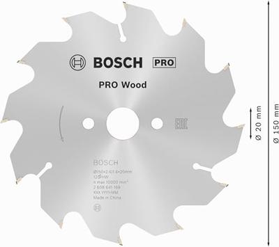 Bosch Accessories Optiline Wood 2608641169 Hardmetaal-cirkelzaagblad 150 x 20 x 2.4 mm Aantal tanden: 12 1 stuk(s)